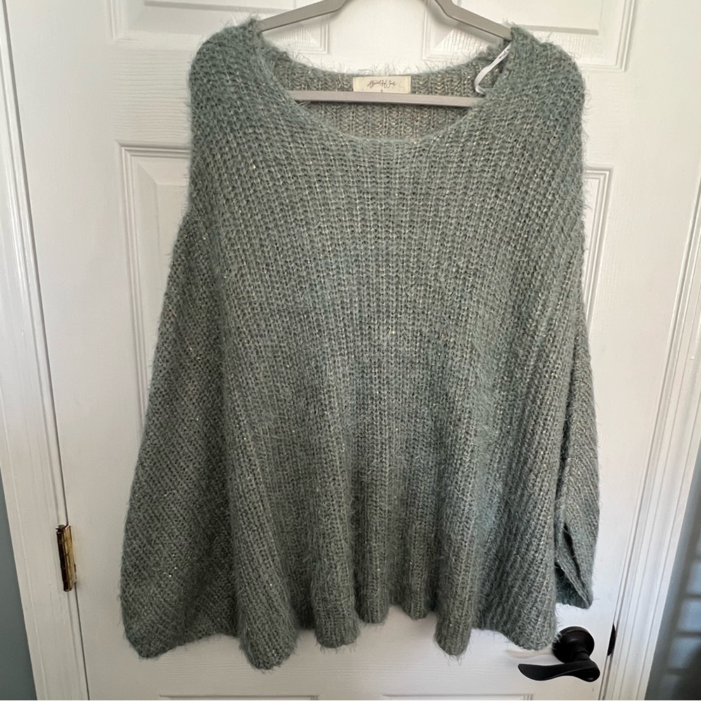 Arul blue/ gold knit sweater